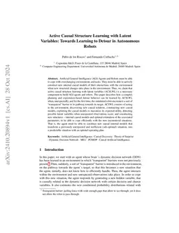 Active Causal Structure Learning with Latent Variables: Towards Learning
  to Detour in Autonomous Robots