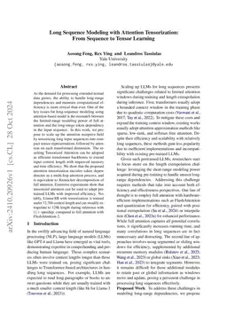 Long Sequence Modeling with Attention Tensorization: From Sequence to Tensor Learning