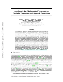Autoformalize Mathematical Statements by Symbolic Equivalence and
  Semantic Consistency