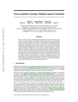 Neuro-symbolic Learning Yielding Logical Constraints