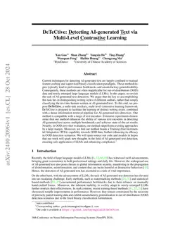 DeTeCtive: Detecting AI-generated Text via Multi-Level Contrastive
  Learning