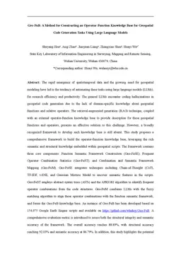 Geo-FuB: A Method for Constructing an Operator-Function Knowledge Base
  for Geospatial Code Generation Tasks Using Large Language Models