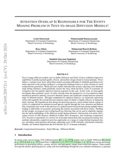 Attention Overlap Is Responsible for The Entity Missing Problem in Text-to-image Diffusion Models!