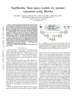 SepMamba: State-space models for speaker separation using Mamba