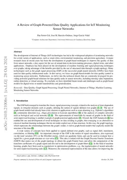 A Review of Graph-Powered Data Quality Applications for IoT Monitoring Sensor Networks
