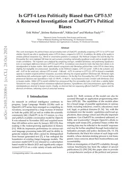 Is GPT-4 Less Politically Biased than GPT-3.5? A Renewed Investigation
  of ChatGPT's Political Biases