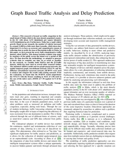 Graph Based Traffic Analysis and Delay Prediction