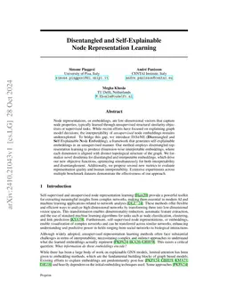 Disentangled and Self-Explainable Node Representation Learning