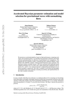 Accelerated Bayesian parameter estimation and model selection for
  gravitational waves with normalizing flows
