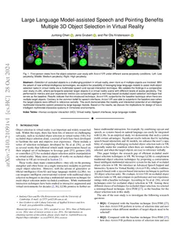 Large Language Model-assisted Speech and Pointing Benefits Multiple 3D
  Object Selection in Virtual Reality