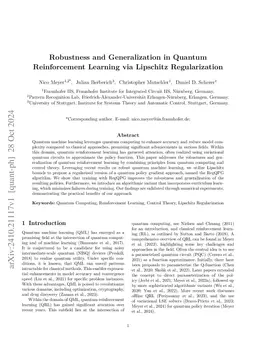 Robustness and Generalization in Quantum Reinforcement Learning via
  Lipschitz Regularization
