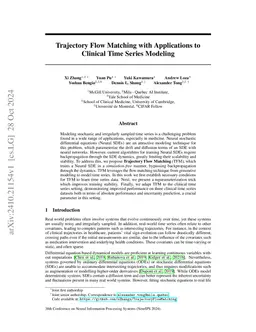 Trajectory Flow Matching with Applications to Clinical Time Series Modeling