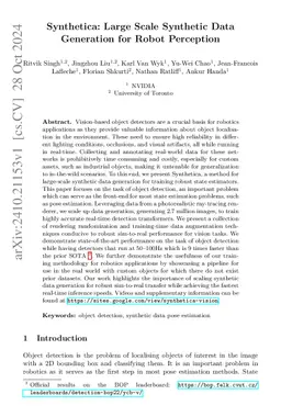 Synthetica: Large Scale Synthetic Data for Robot Perception