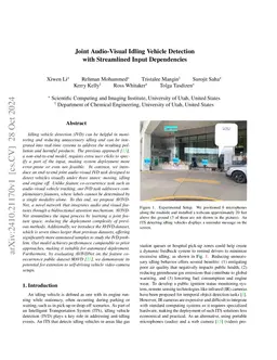 Joint Audio-Visual Idling Vehicle Detection with Streamlined Input
  Dependencies