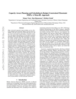 Capacity-Aware Planning and Scheduling in Budget-Constrained Multi-Agent MDPs: A Meta-RL Approach
