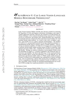 AutoBench-V: Can Large Vision-Language Models Benchmark Themselves?