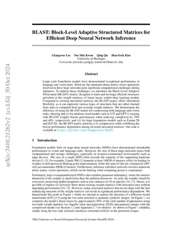 BLAST: Block-Level Adaptive Structured Matrices for Efficient Deep
  Neural Network Inference