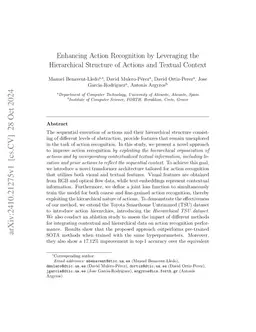 Enhancing Action Recognition by Leveraging the Hierarchical Structure of Actions and Textual Context