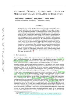 Arithmetic Without Algorithms: Language Models Solve Math With a Bag of Heuristics