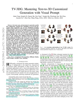 TV-3DG: Mastering Text-to-3D Customized Generation with Visual Prompt
