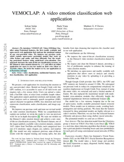 VEMOCLAP: A video emotion classification web application