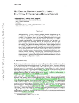 MatExpert: Decomposing Materials Discovery by Mimicking Human Experts