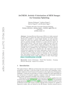 ArCSEM: Artistic Colorization of SEM Images via Gaussian Splatting