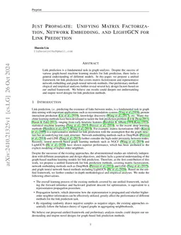 Just Propagate: Unifying Matrix Factorization, Network Embedding, and
  LightGCN for Link Prediction