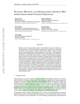 Building, Reusing, and Generalizing Abstract Representations from Concrete Sequences