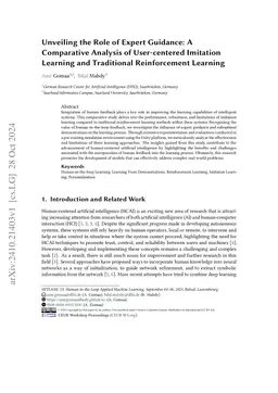 Unveiling the Role of Expert Guidance: A Comparative Analysis of
  User-centered Imitation Learning and Traditional Reinforcement Learning