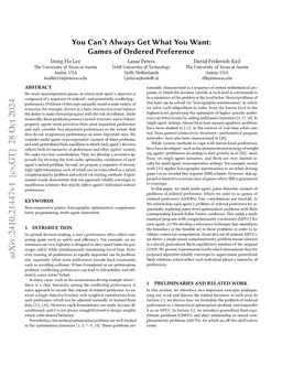 You Can't Always Get What You Want: Games of Ordered Preference