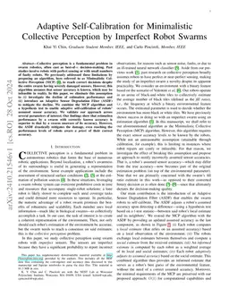 Adaptive Self-Calibration for Minimalistic Collective Perception by
  Imperfect Robot Swarms