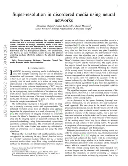 Super-resolution in disordered media using neural networks