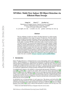 MVSDet: Multi-View Indoor 3D Object Detection via Efficient Plane Sweeps