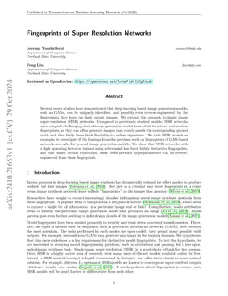 Fingerprints of Super Resolution Networks