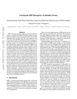 Fuzzing the PHP Interpreter via Dataflow Fusion