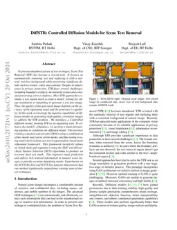 DiffSTR: Controlled Diffusion Models for Scene Text Removal