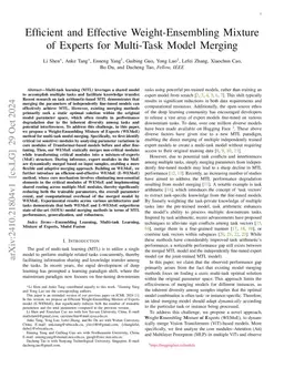 Efficient and Effective Weight-Ensembling Mixture of Experts for
  Multi-Task Model Merging