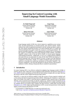 Improving In-Context Learning with Small Language Model Ensembles