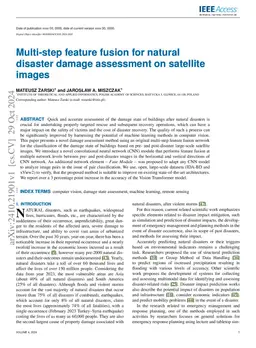 Multi-step feature fusion for natural disaster damage assessment on
  satellite images