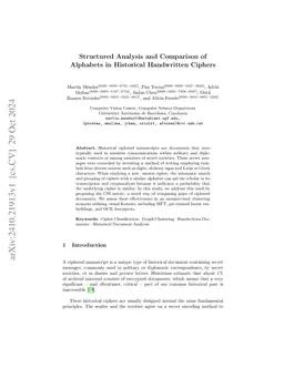 Structured Analysis and Comparison of Alphabets in Historical
  Handwritten Ciphers