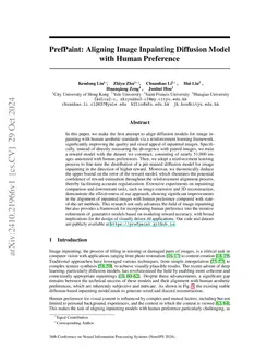 PrefPaint: Aligning Image Inpainting Diffusion Model with Human
  Preference