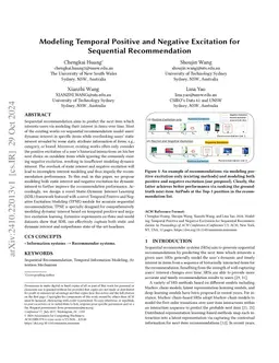 Modeling Temporal Positive and Negative Excitation for Sequential
  Recommendation
