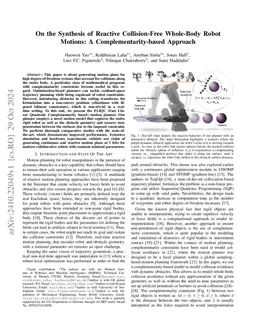 On the Synthesis of Reactive Collision-Free Whole-Body Robot Motions: A
  Complementarity-based Approach