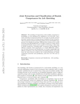 Joint Extraction and Classification of Danish Competences for Job
  Matching
