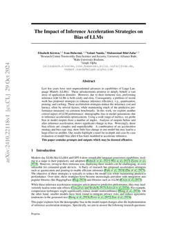 The Impact of Inference Acceleration on Bias of LLMs