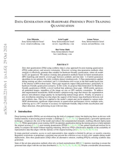 Data Generation for Hardware-Friendly Post-Training Quantization