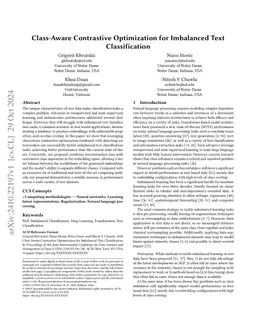 Class-Aware Contrastive Optimization for Imbalanced Text Classification