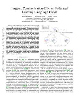 $r$Age-$k$: Communication-Efficient Federated Learning Using Age Factor