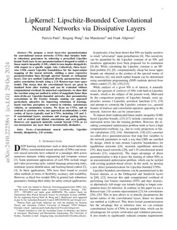 LipKernel: Lipschitz-Bounded Convolutional Neural Networks via
  Dissipative Layers